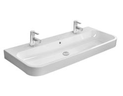 Раковина DURAVIT Happy D.2 120х50,5х17 см, подвесная, прямоугольная, санфарфор, шлифованная, цвет белый, с 2 отверстиями под смеситель, слив/перелив