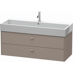 Тумба под раковину Duravit Brioso, 118,4х45,9х44,2 см, подвесная, 2 выдвижных ящика, ДСП, цвет: базальт, шкафчик навесной, механизм доводчика, прямоугольная, правая/левая, в ванную комнату