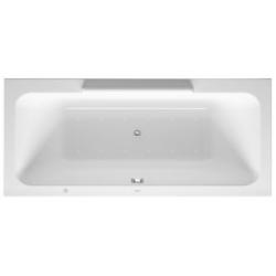 Ванна Duravit Paiova 180х140 см гидромассажная, пристенная, акриловая, цвет: белый, с рамой/сливом-переливом/фронтальной панелью, трапециевидная/угловая, с системой гидромассажа Air-System, c одним наклоном для спины, левая