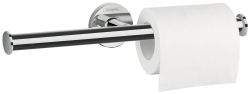 Держатель для туалетной бумаги Hansgrohe Logis Universal, двойной, для запасного рулона, настенный, латунный, форма округлая, для туалетной бумаги, в ванную/туалет, цвет хром, к стене