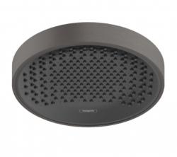 Верхний душ Hansgrohe Rainfinity 360 1jet, настенный/потолочный монтаж, круглый, с 1 режимом: PowderRain, размер 36 см, алюминий, цвет шлифованный черный хром/графит