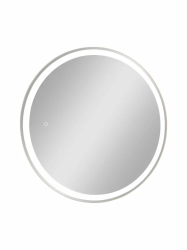 Зеркальный шкаф Континент "Torneo White LED", 60х60 см, подвесной, с LED/ЛЕД-подсветкой, выключатель: сенсорный, цвет белый, зеркало, 1 распашная дверца, круглый