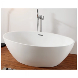 Ванна ABBER 175x100х58 акриловая, белая, отдельностоящая, овальная, каркас AB9249