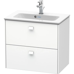 Тумба под раковину Duravit Brioso, 62х38,9x55,3 см, подвесная, 2 выдвижных ящика, ДСП, цвет: белый матовый, шкафчик навесной, механизм доводчика, прямоугольная, правая/левая, в ванную комнату