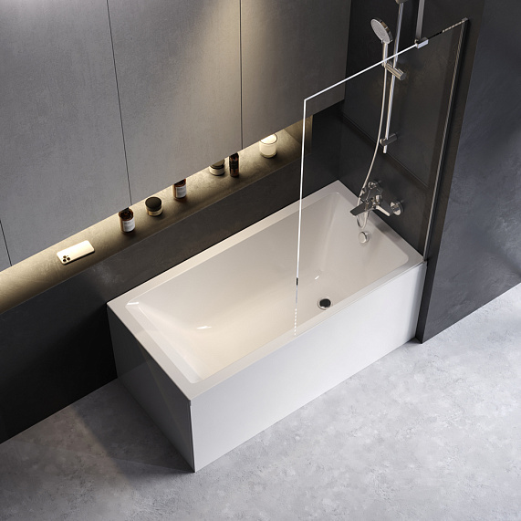 Ванна Am.Pm Gem 140х70 акриловая, цвет белый глянцевый, (без гидромассажа, рамы, сифона, фронтальной панели) прямоугольная, левосторонняя/правосторонняя
