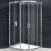 Душевой уголок BelBagno Uno-195, 120х90 см, без поддона, асимметричный, угловой, стекло прозрачное, (без сифона) без крыши, раздвижной, стеклянный, алюминиевый профиль (хром)