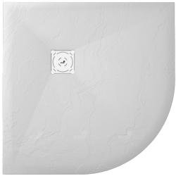 Душевой поддон RGW Stone Tray ST/R-W, 100х100х3 см, четверть круга, из искусственного камня, низкий, цвет: белый, с антискользящим рельефным покрытием, без бортика
