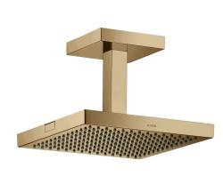 Верхний душ AXOR ShowerCollection 240/240 1jet, с потолочным подсоединением, потолочный монтаж, квадратный, с 1 режимом, размер 24х24 см, металлический, цвет: полированная бронза, для душа/ванной
