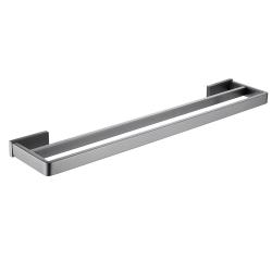 Полотенцедержатель ABBER Westen двойной, настенный, неповоротный, 600 мм нержавеющая сталь, для полотенец, в ванную/туалет/душевую кабину, цвет никель AA1757NG