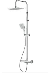 Душевая система AM.PM Func, высота 1460 мм, цвет хром, комплект: термостатический смеситель/тропический душ (с верхней лейкой)/стойка/лейка/шланг, наружного монтажа