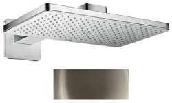 Верхний душ AXOR ShowerSolutions 460/300 2jet, с держателем, с квадратной розеткой, настенный монтаж, прямоугольный, с 2 режимами, размер 46,6х30 см, металлический, цвет: полированный никель, для душа/ванной