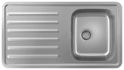 Мойка кухонная Hansgrohe 340/400, S41, S4111-F340, с крылом, оборачиваемая 91,5х50,5х21,5 см, врезная/встраиваемая сверху, нержавеющая сталь, прямоугольная, цвет нержавеющая сталь, без отверстие под смеситель, сливной набор ручного управления