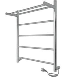 Полотенцесушитель 600х500 мм Indigo Line, с полкой(полочкой), электрический, универсальное подключение, из нержавеющей стали, форма лесенка, настенный, цвет серебристый, для ванны