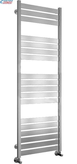 Полотенцесушитель 500x1581 мм Terminus Латте П18 1/2" дюйма. водяной, нижнее подключение, из нержавеющей стали, форма лесенка, настенный, цвет хром, для ванны, вертикальный, к стояку горячей воды, отопления, межосевое расстояние