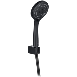 Душевой гарнитур Aquatek Вега комплект: ручной душ/шланг для душа/держатель для душа, нержавеющая сталь/пластик, цвет матовый черный, наружного монтажа, настенный, для душа/ванной