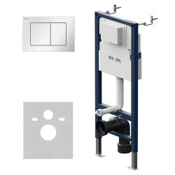 Инсталляция AM.PM PrimeFit с механической клавишей S цвет белый глянцевый (клавиша смыва, двойного слива), система для подвесного унитаза, со скрытым смывным бачком (бак), комплект