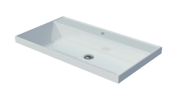 Раковина Madera Classica 80, 802х450х151 мм накладная/мебельная, прямоугольная, литьевой мрамор, цвет белый, с отверстием под смеситель, без слива-перелива