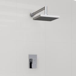 Душевая система WasserKRAFT, встраиваемая, цвет хром, комплект: однорычажный смеситель/тропический душ (с верхней лейкой), скрытого монтажа