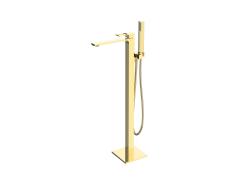 Смеситель для ванны/душа BelBagno Luce, напольный, однорычажный, неповоротный, длина 240 мм, керамический, латунь, цвет золото