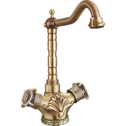 Смеситель для кухни/мойки ZorG A, двухвентильный, поворотный, керамический картридж, длина излива 185 мм, латунь, цвет бронза