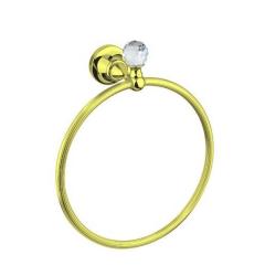 Полотенцедержатель Cezares OLIMP, одинарный, настенный, латунный, форма кольцо, для полотенец, в ванную/туалет/душевую кабину, цвет золото 24 карат