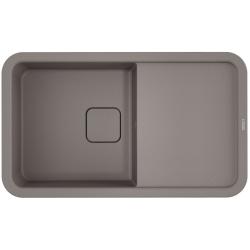 Мойка кухонная Omoikiri Tasogare 86-GR, 51х86 см, врезная, из искусственного гранита (Artgranit), прямоугольная, цвет ленинградский серый, без отверстия под смеситель, с крылом, оборачиваемая, слив-перелив, врезная в столещницу, для кухни