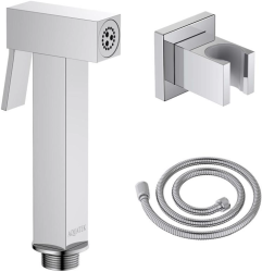 Комплект для биде Aquatek AQ2053CR гигиеническая лейка/шланг 120 см/держатель лейки, латунь, цвет хром, для биде/унитаза/гигиенических процедур, универсальный