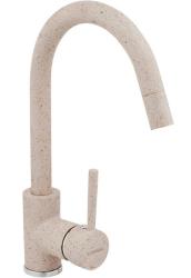 Смеситель для кухни/мойки Longran Logic, однорычажный, поворотный, керамический картридж, высокий, длина излива 177 мм, латунь, цвет терра