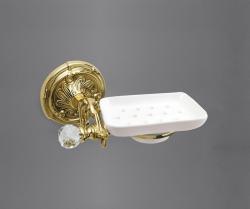 Мыльница настенная Art&Max Barocco Crystal, цвет: античное золото, латунь/керамика, форма прямоугольная, для душа/ванны/мыла, в ванную комнату, под мыло, мыльница, на стену