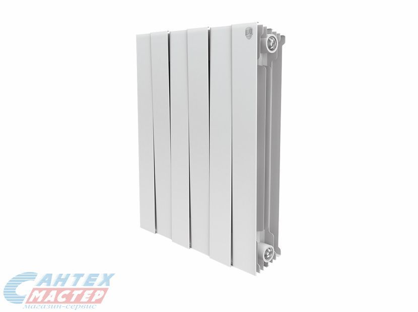 Радиатор отопления Royal Thermo PianoForte BiancoTraffico 500 (8 секций) биметаллический, боковое подключение, для квартиры, дома, водяные, мощность 1512 Вт, настенный, батарея, белый (Роял Термо)