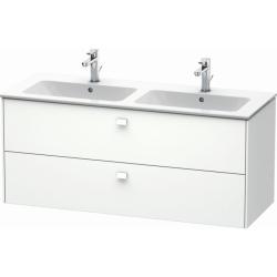 Тумба под раковину Duravit Brioso, 129х47,9x55,3 см, подвесная, 2 выдвижных ящика, ДСП, цвет: белый матовый, шкафчик навесной, механизм доводчика, прямоугольная, правая/левая, в ванную комнату