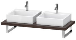 Столешница Duravit Brioso, для консоли, консольное полотно, 80х55 см, ДСП, прямоугольная, цвет: каштан темный,  для двух раковин/умывальников/рукомойников, 2 выреза под раковину, установка по краям