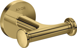 Крючок Axor Universal Circular Access двойной, размер 8,3х8,2 см, настенный, металл, форма округлая, для полотенец в ванную/туалет/душевую кабину, цвет полированное золото, к стене
