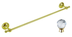 Полотенцедержатель Cezares APHRODITE, одинарный, 59 см, настенный, неповоротный, латунный, форма округлая, для полотенец, в ванную/туалет/душевую кабину, цвет золото 24 карат