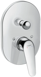 Смеситель для ванны Hansgrohe Novus скрытого монтажа, настенный/встраиваемый, однорычажный, латунный, без излива, керамический, овальный, цвет хром, без душевого шланга/лейки