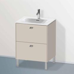 Тумба под раковину Duravit Brioso, 62х47,9х68,5 см, напольная, цвет: серо-коричневый/хром, 2 выдвижных ящика, ДСП, прямоугольная, левая/правая, в ванную комнату