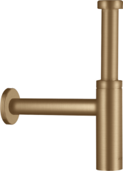 Сифон Axor Flowstar S дизайнерский, для раковины, бутылочный, G 1 ¼, гидрозатвор/мокрый затвор, горизонтальный/боковой выпуск (в стену), латунь, цвет шлифованная бронза, для раковины/умывальника