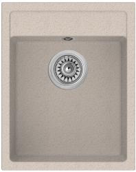 Мойка кухонная Longran Ultra ULS400.500, 40х50 см, врезная, искусственный гранит (LONSTONE), прямоугольная, цвет терра, без отверстия под смеситель, слив-перелив, без крыла