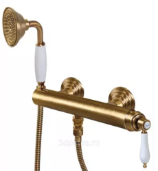 Смеситель для душа Cezares Aphrodite, настенный, однорычажный, без излива, керамический, латунь, цвет бронза