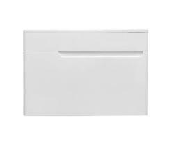 Тумба с раковиной Эстет Kare Luxe 70, 698х477х446 мм, подвесная, 1 выдвижной ящик, ЛДСП/МДФ, прямоугольная, цвет: белый/раковина Kare, прямоугольная, цвет белый