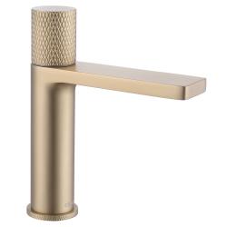 Смеситель для раковины/умывальника ABBER Rund однорычажный, неповоротный, керамический, длина излива 151 мм, латунь, цвет золото матовое