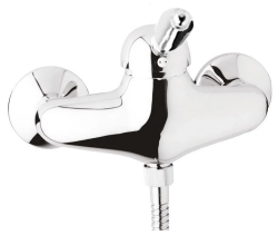 Смеситель для душа Cezares Elite, настенный, однорычажный, без излива, керамический, латунь, цвет хром Смеситель для душа Cezares Elite, настенный, однорычажный, без излива, керамический, латунь, цвет хром