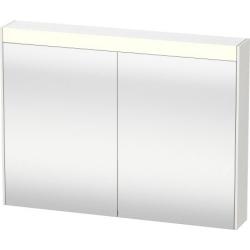 Зеркальный шкаф Duravit Brioso, 82х76х14,8 см, подвесной, цвет: белый глянец, зеркало с подсветкой LED/ЛЭД, выключатель/розетка, с 2 распашными дверцами/двухстворчатый, 2 стеклянные полки, прямоугольный