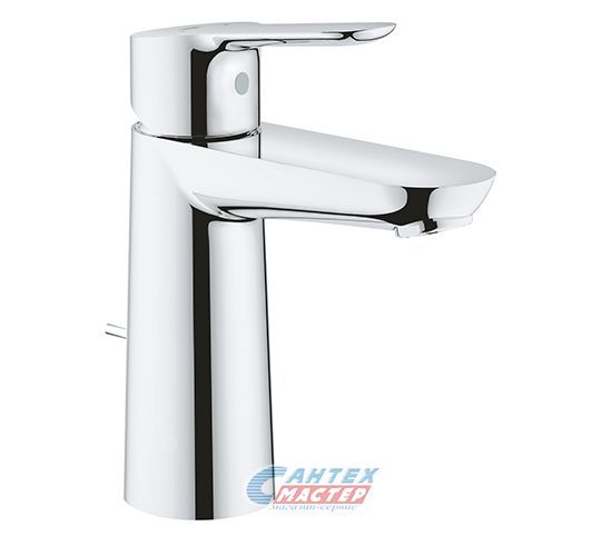 Смеситель для раковины Grohe BauEdge однорычажный, излив короткий, длина 107 мм, керамический, латунь, цвет хром, без донного клапана