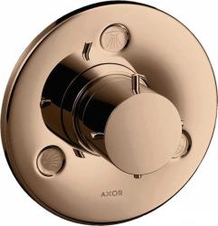 Вентиль Axor Starck Trio/Quattro 3/4" запорный/переключающий, скрытого монтажа, круглый, латунь, цвет: полированное красное золото, керамический, встраеваемый/встроенный, для ванны/душа