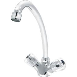 Смеситель для кухни/мойки Варион Н.П. Хром, двухвентильный, поворотный, кран-буксы, длина излива 190 мм, латунь, цвет хром