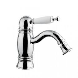 Смеситель для биде Migliore Oxford, однорычажный, неповоротный, длина 140 мм, керамический картридж, латунь, цвет хром/белый