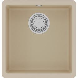 Мойка кухонная Lemark SINARA 400-U, 42х40х21,7 см, врезная, кварцгранит, прямоугольная, цвет бежевый, без отверстия под смеситель, без крыла, слив-перелив, врезная под столещницу, для кухни