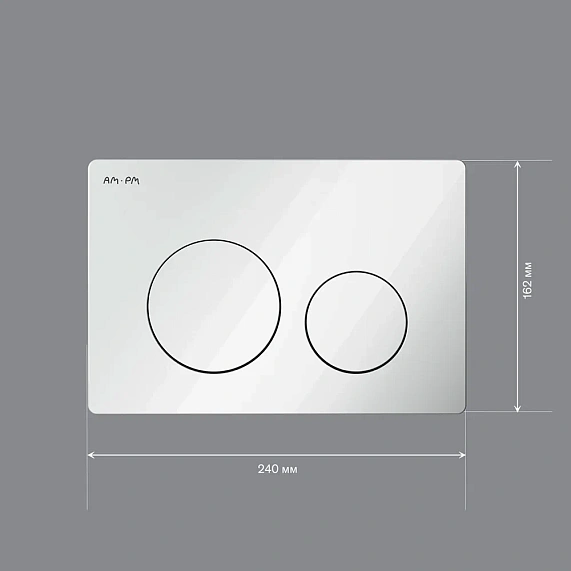 Кнопка смыва Am.Pm PrimeFit L белая глянцевая, клавиша управления для сливного бачка, инсталляции унитаза, двойная, механическая, панель, универсальная, размер 240х162х10 мм