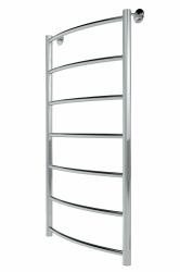 Полотенцесушитель 1000х500 мм Indigo Arc LAW100-50 1/2" дюйма, водяной, нижнее подключение, из нержавеющей стали, форма лесенка, настенный, цвет хром, для ванны, вертикальный